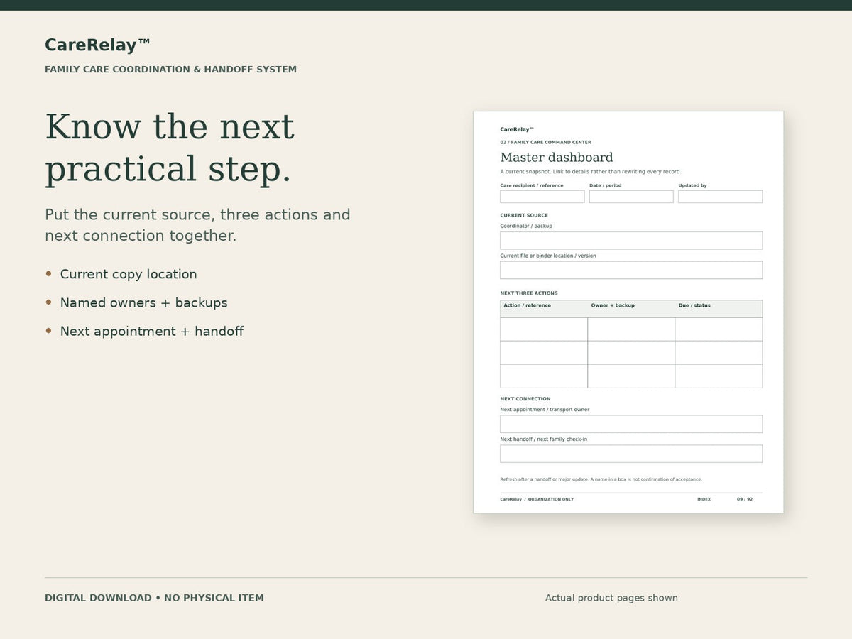 Family care master dashboard
